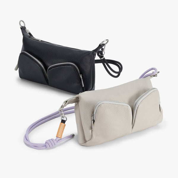 Double Zip Crossbody - Taupe