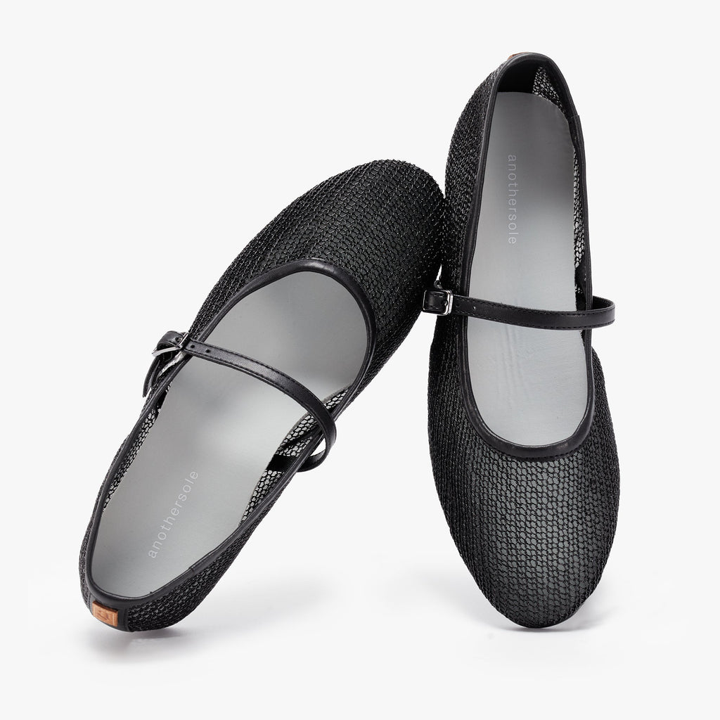 Luz Mary Jane - Black Mesh