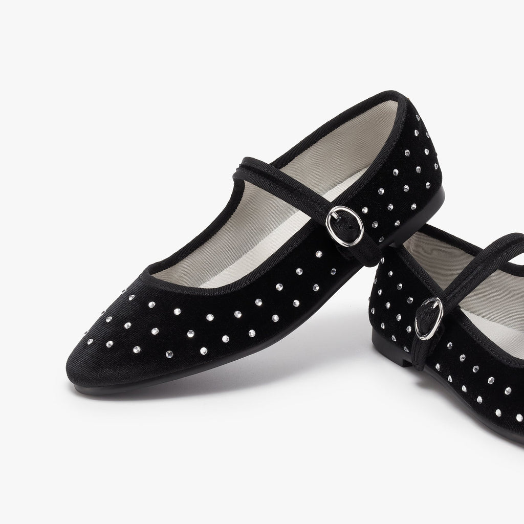 Belle Mary Jane - Diamante Black