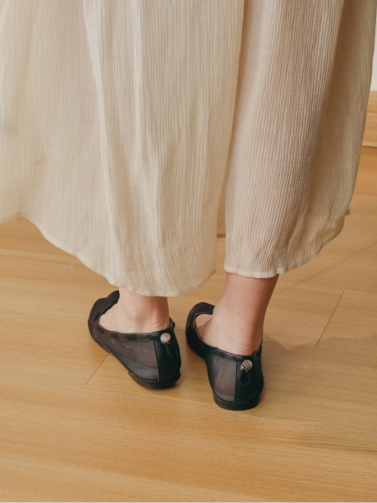 Glove Flats - Black Mesh