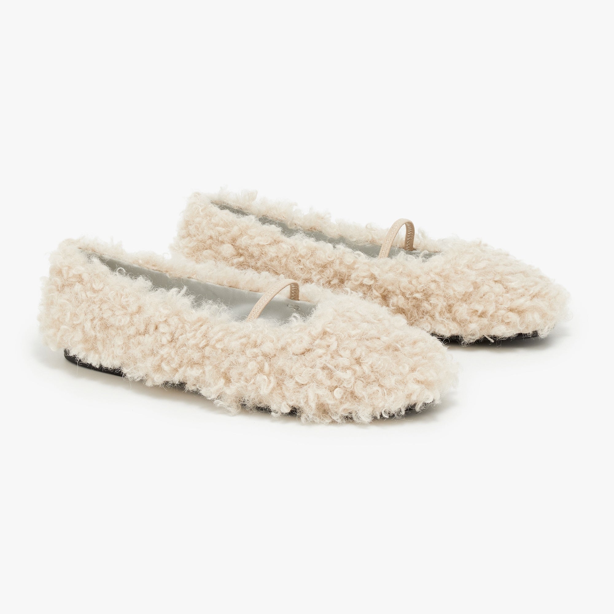 Travel Flats - Teddy White